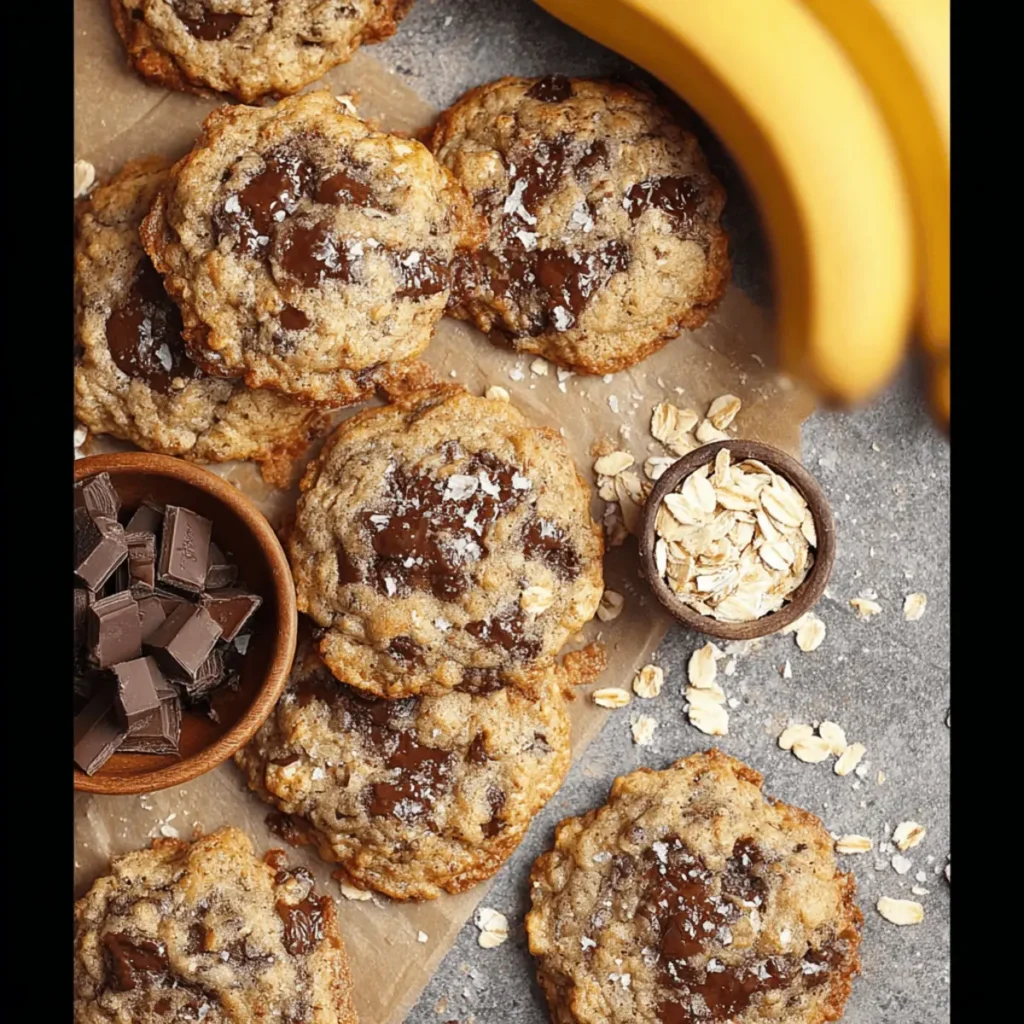 Chocolate Chip Banana Oatmeal Cookies Tasty Treat