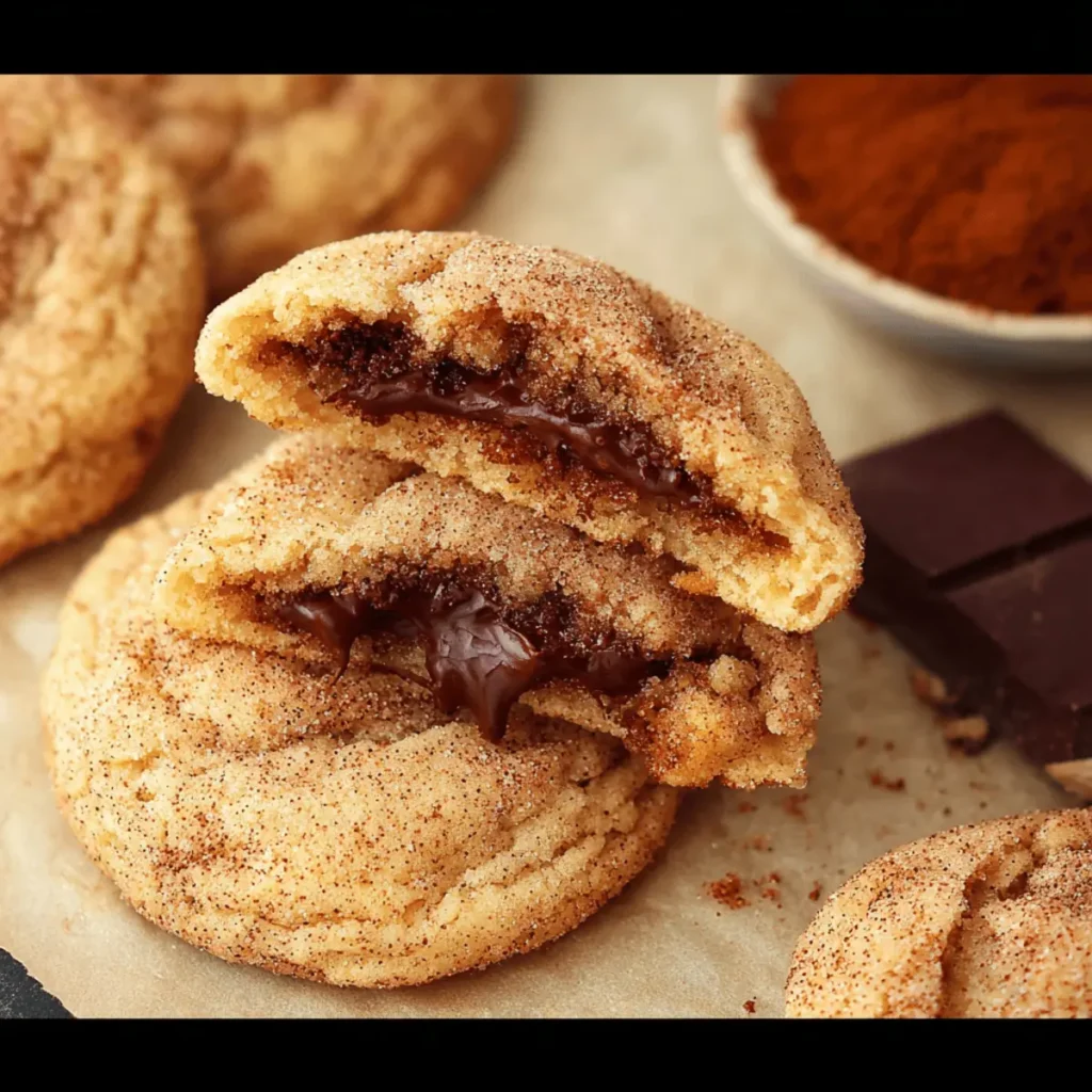 Churro Cookies Filled Chocolate