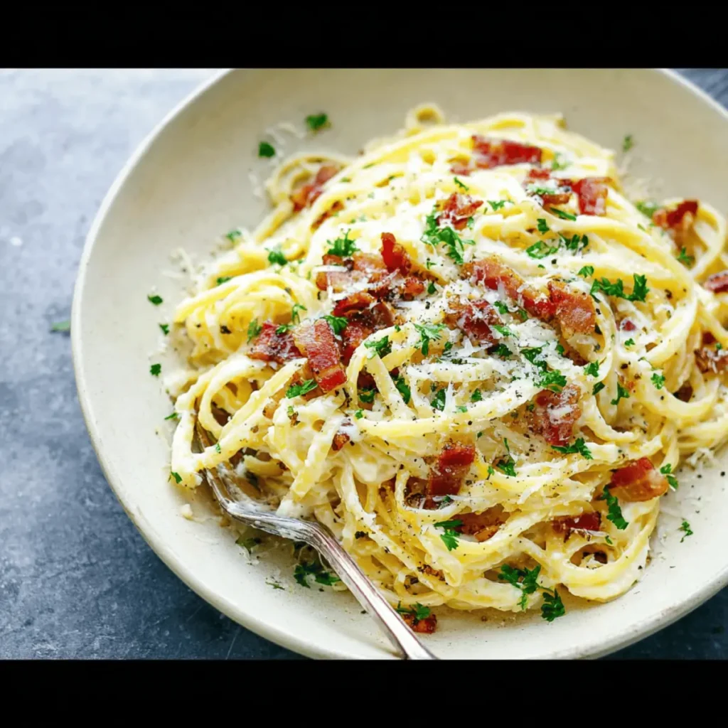 Creamy Bacon Carbonara Pasta