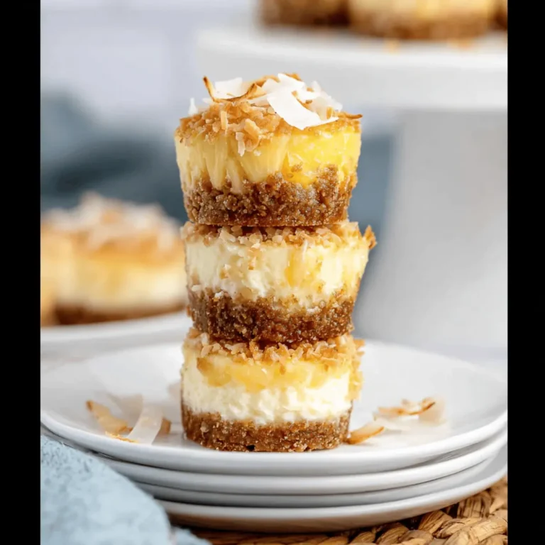 Mini Pineapple Coconut Cheesecakes