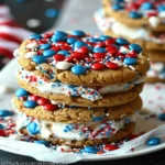 Patriotic Cookie Ice Cream Sandwiches