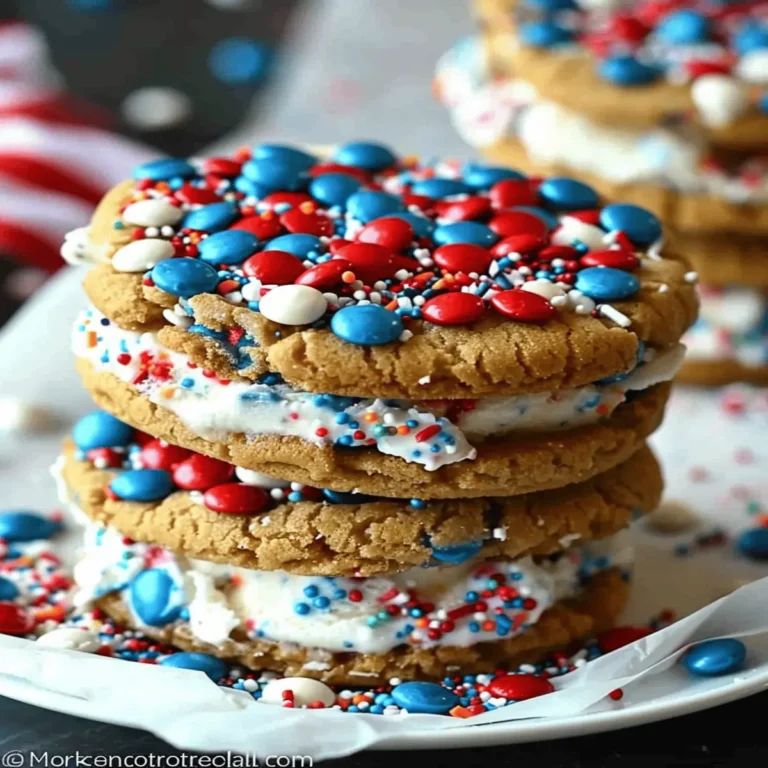 Patriotic Cookie Ice Cream Sandwiches