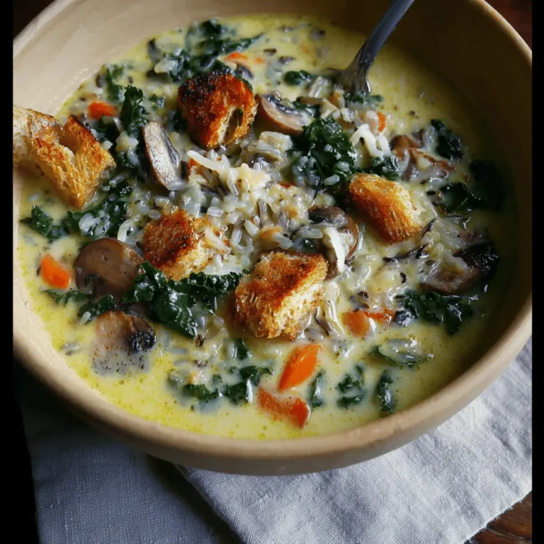 Wild Rice Soup with Mushrooms and Kale