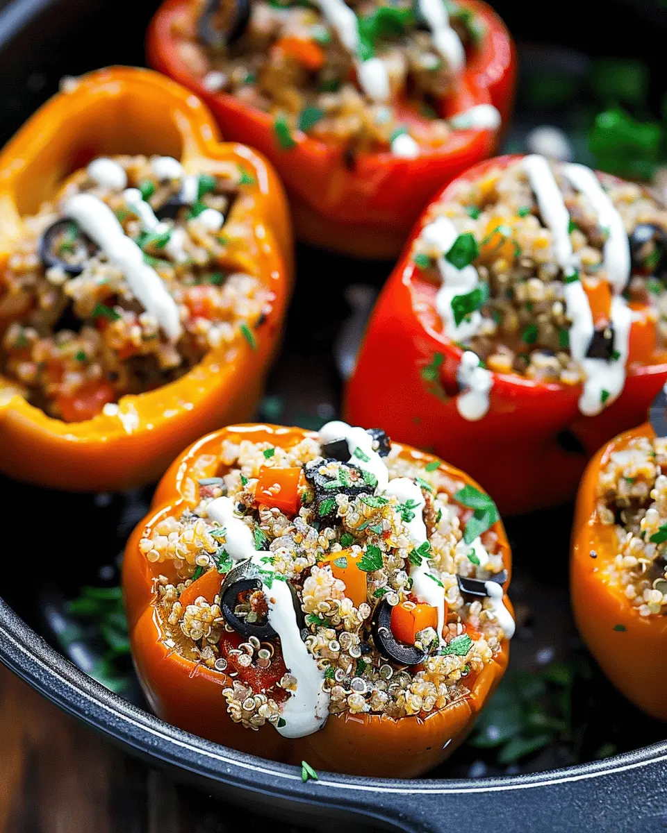 Cozy Crockpot Quinoa Stuffed Peppers
