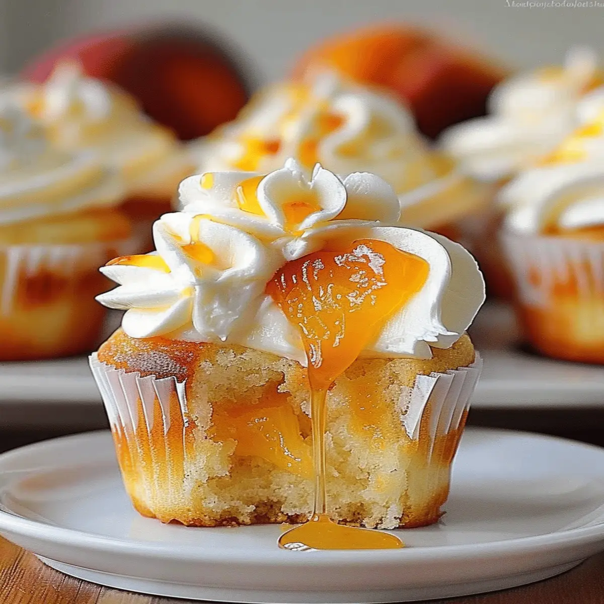Honey Peach Cream Cheese Cupcakes