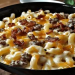 Loaded Bacon Cheeseburger Alfredo Pasta