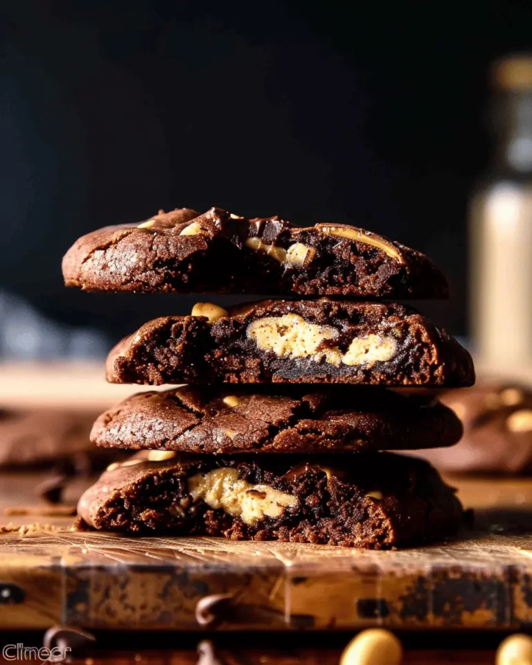 Peanut Butter Filled Brownie Cookies