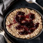 Peanut Butter and Jelly Blended Baked Oats