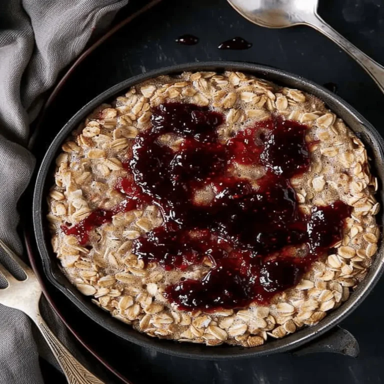 Peanut Butter and Jelly Blended Baked Oats