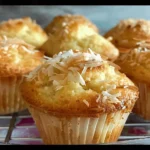 Fluffy Buttermilk Peach And Coconut Bakery Style Muffins