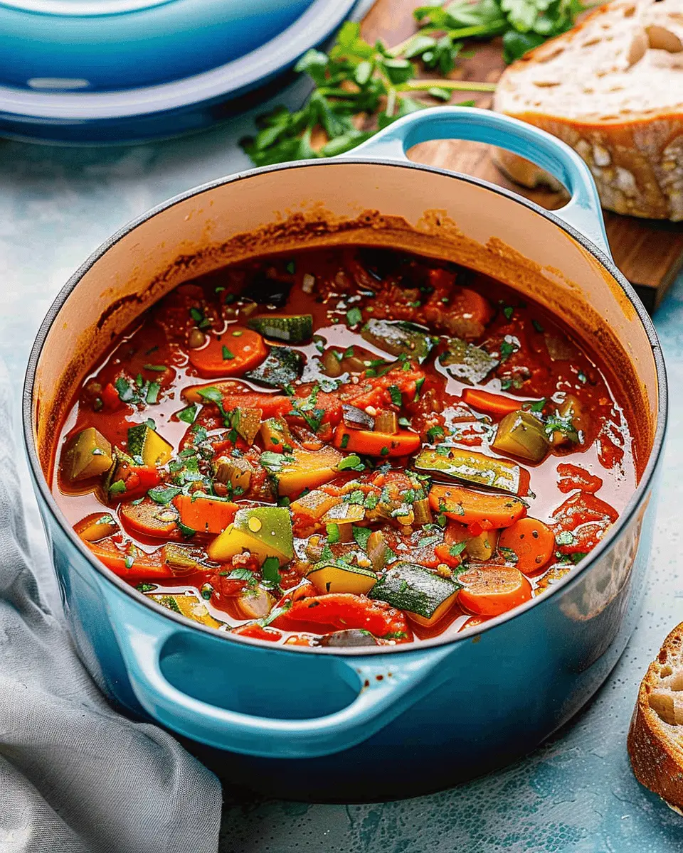 Rustic Mediterranean Vegetable Ratatouille Soup