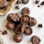 Healthy Peanut Butter Cup Brownie Bites