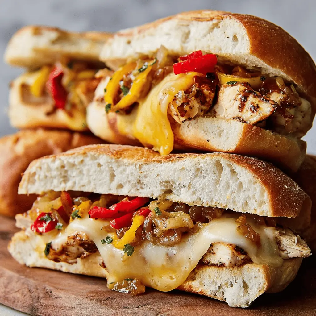 Chicken Cheese Steak Sandwiches
