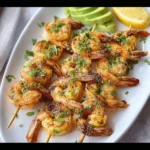 Garlic Shrimp Avocado Skewers