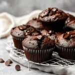 Nutella Stuffed Double Chocolate Muffins
