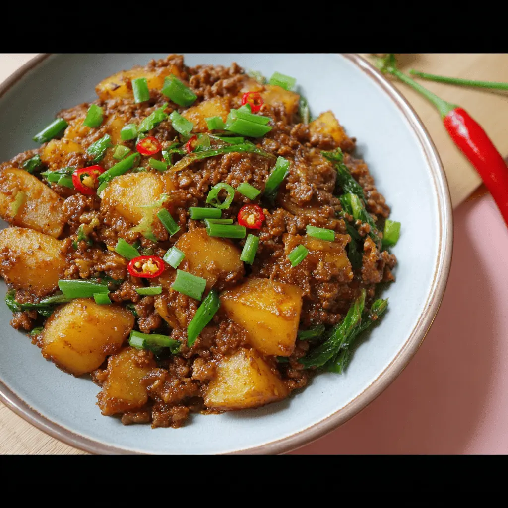 Stir-fried Potatoes Minced Meat