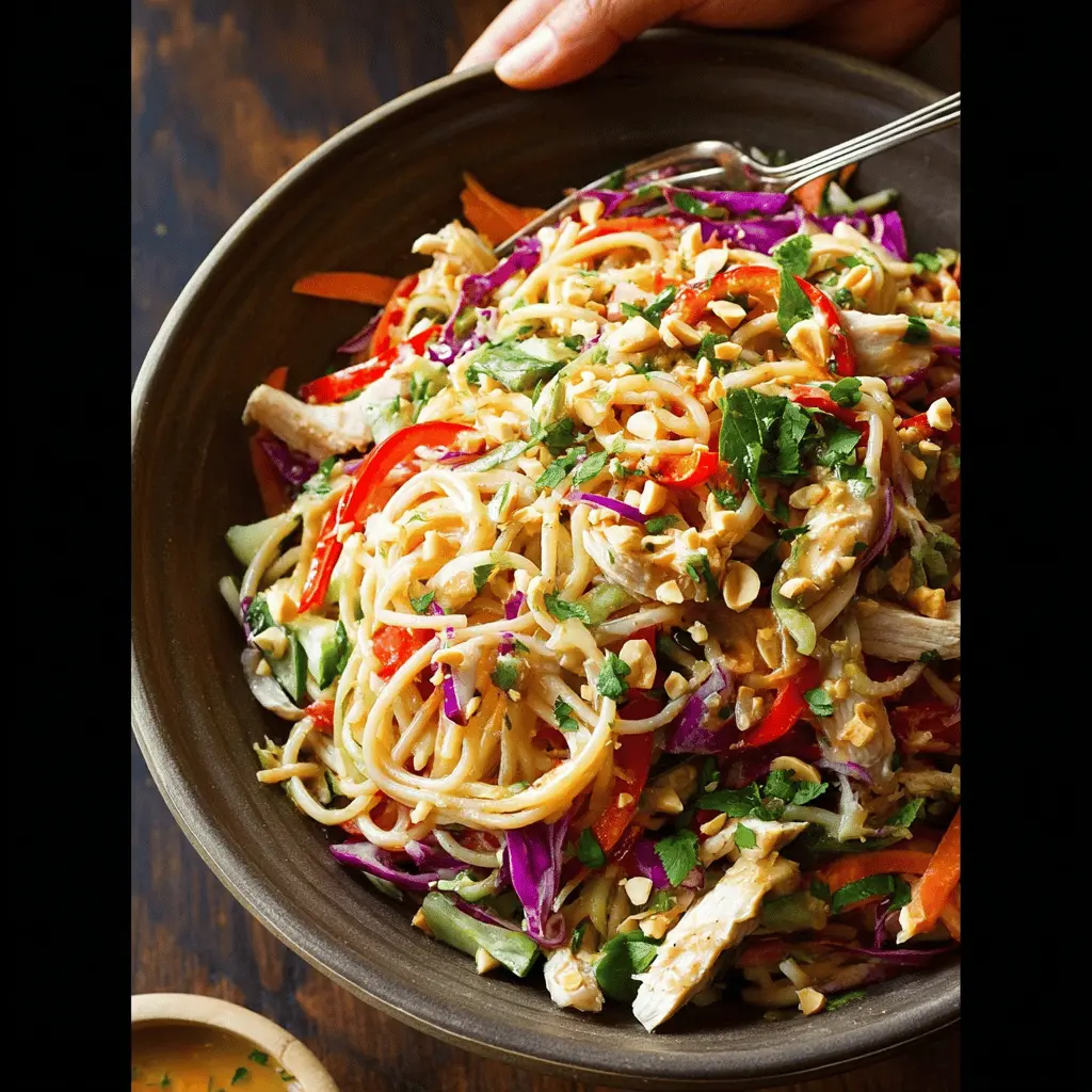 Thai Peanut Noodle Salad With Chicken