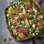 Warm Pear Prosciutto Feta Salad