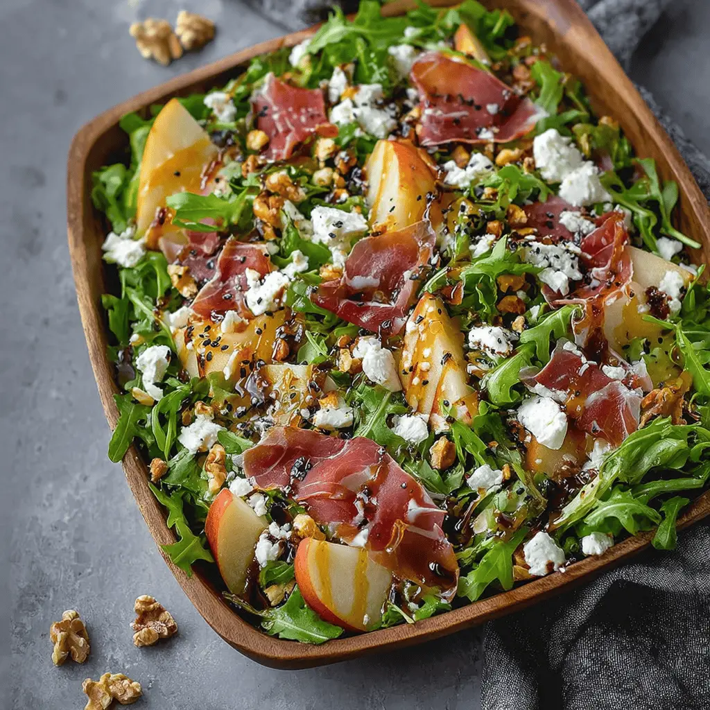 Warm Pear Prosciutto Feta Salad