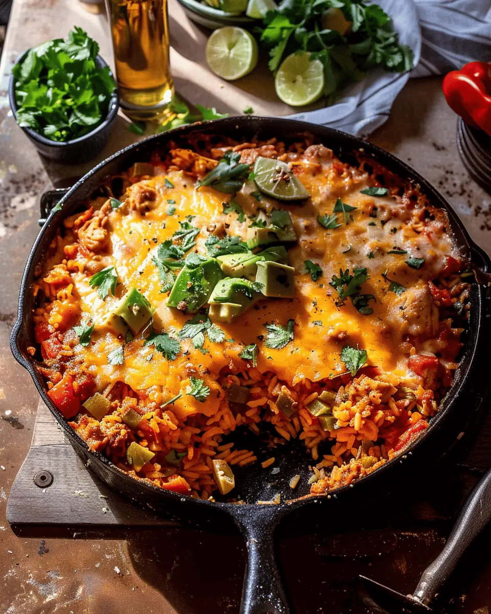 One Skillet Cheesy Salsa Chicken Rice Bake: Easy Family Delight