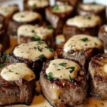 Garlic Parmesan Steak Bites with Cream Sauce