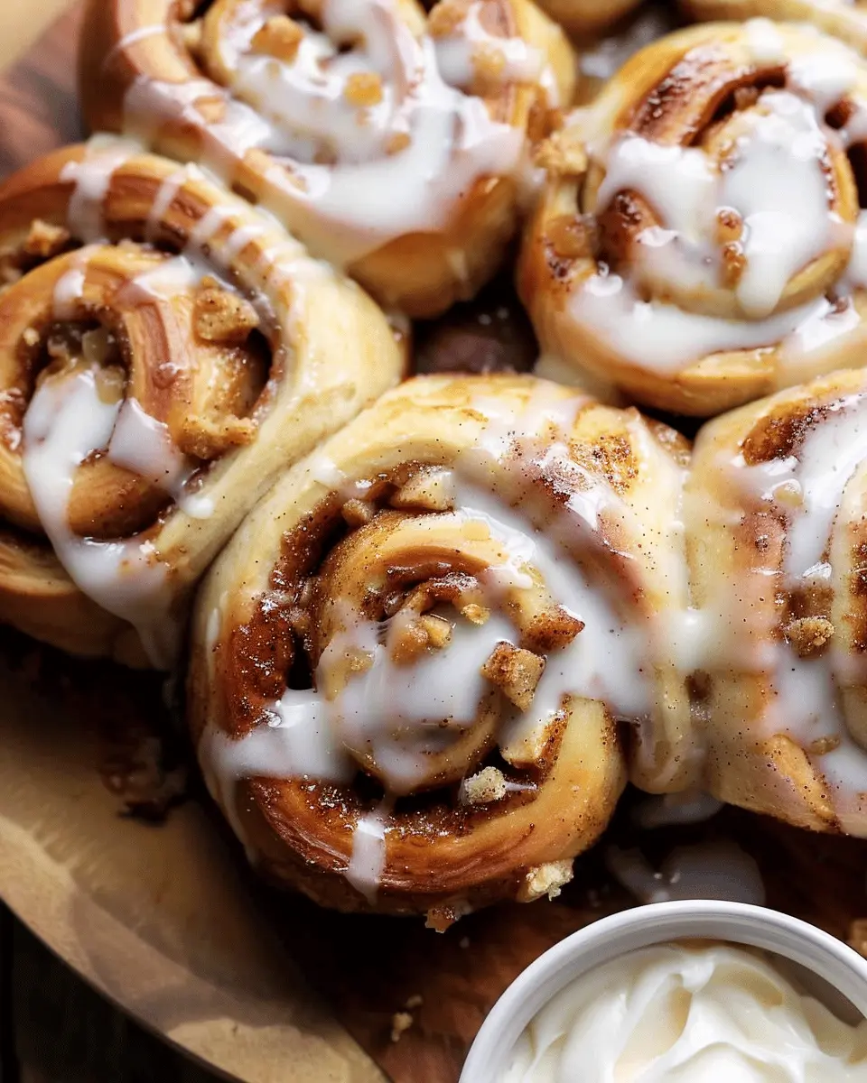 Apple Crisp Cinnamon Rolls with Cream Cheese – Cozy Fall Breakfast
