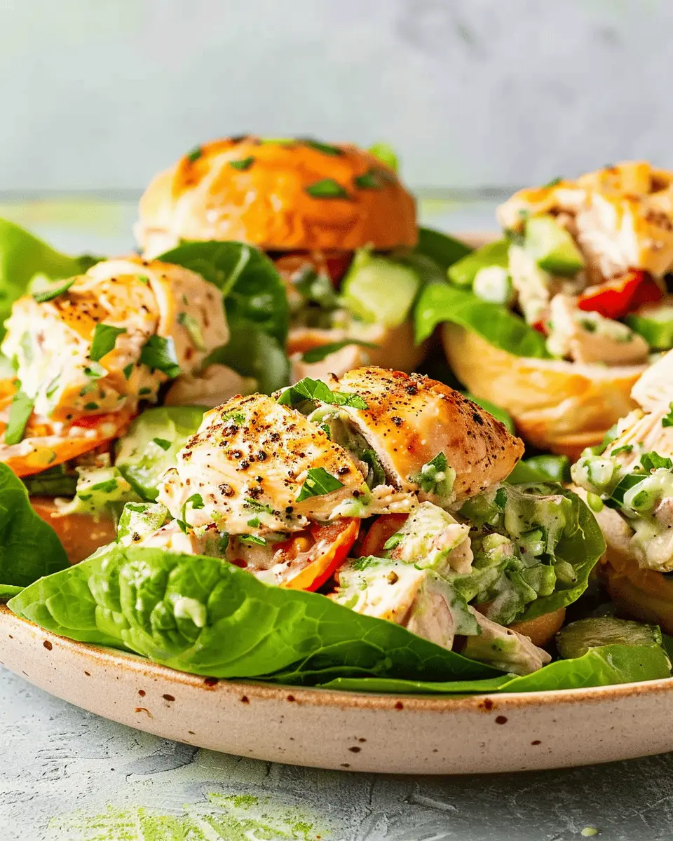 Chicken Salad Delight with Turkey Bacon and Chicken Ham
