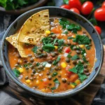 Decadent Lentil Tortilla Soup