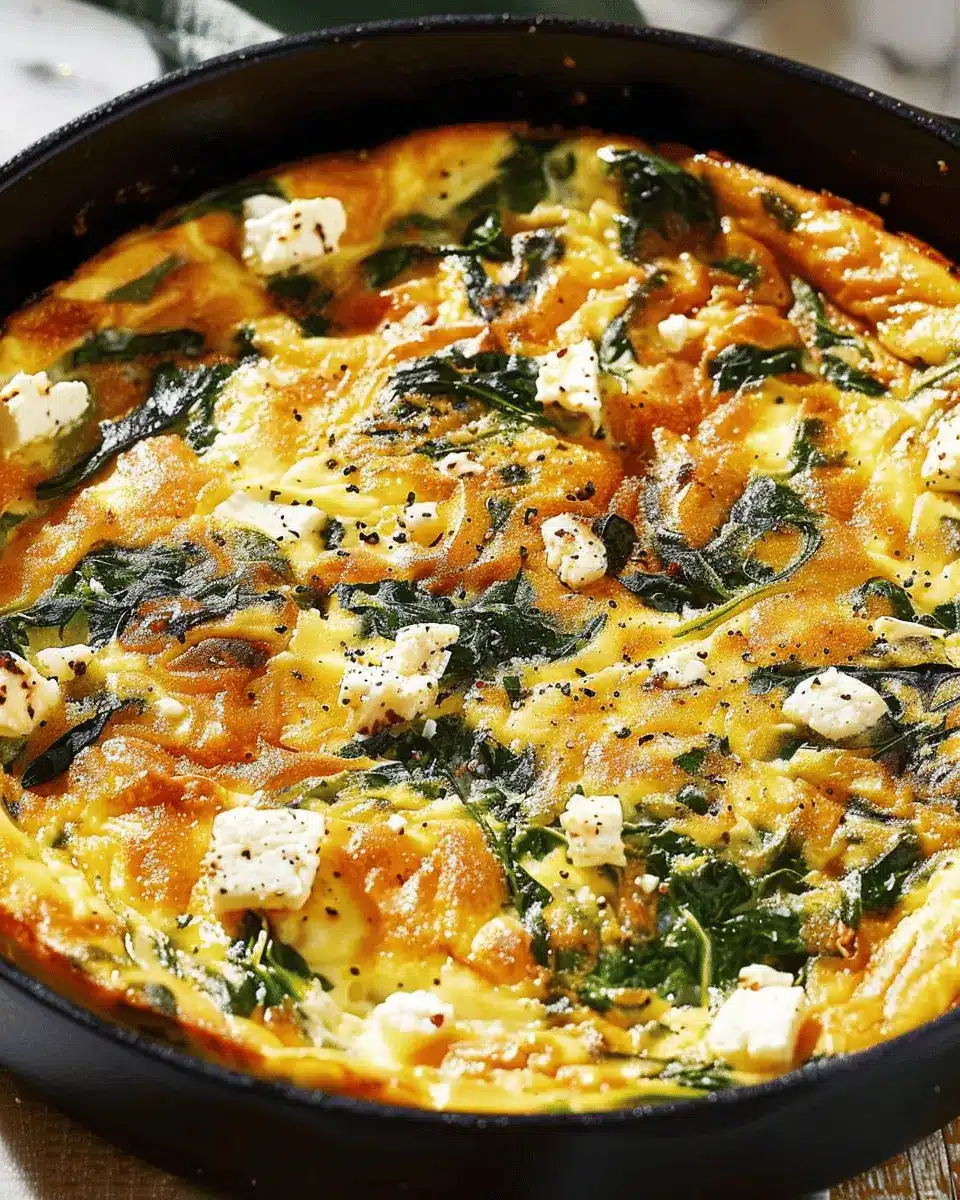 Frittata with Spinach and Feta: Easy Turkey Bacon Breakfast Delight