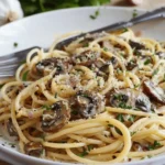 Mushroom and Garlic Spaghetti Dinner