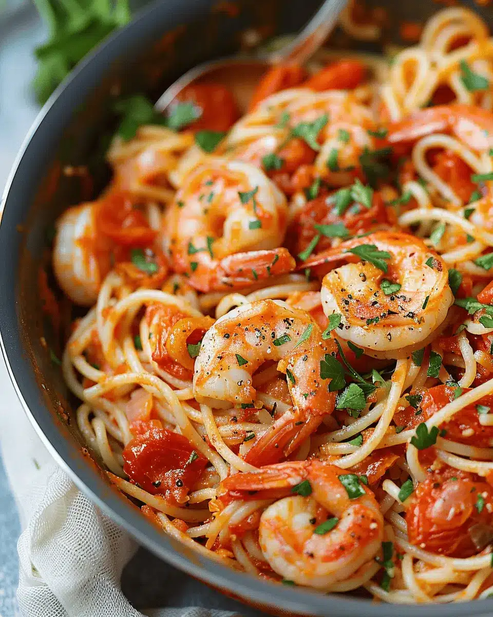 Spicy Tomato Shrimp Pasta: A Zesty, Garlicky Comfort Bowl
