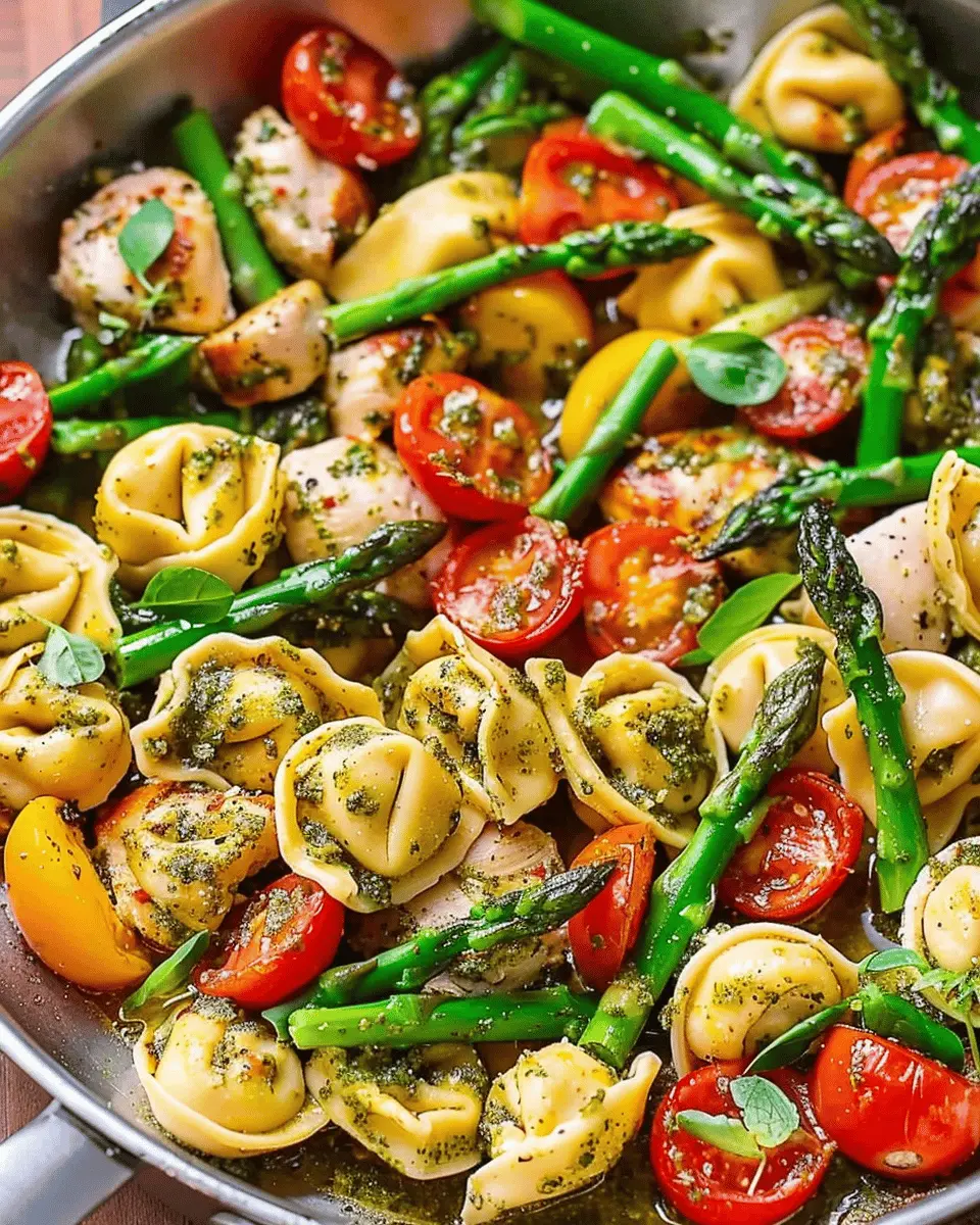 Spring and Summer Dinner: Easy One-Pan Pesto Chicken Tortellini Delight