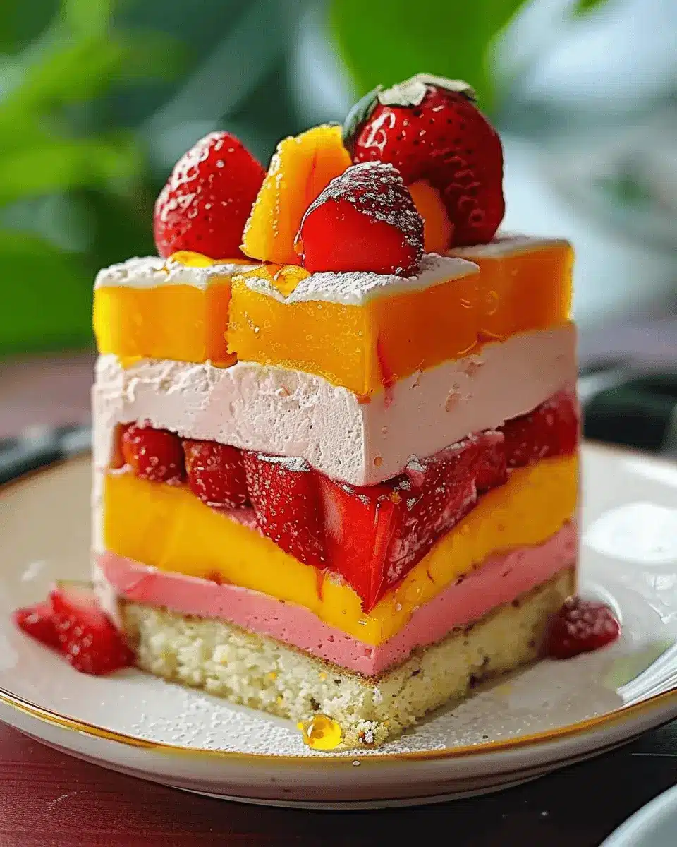 Strawberry Mango Split Cake - A Refreshing and Fruity Dessert