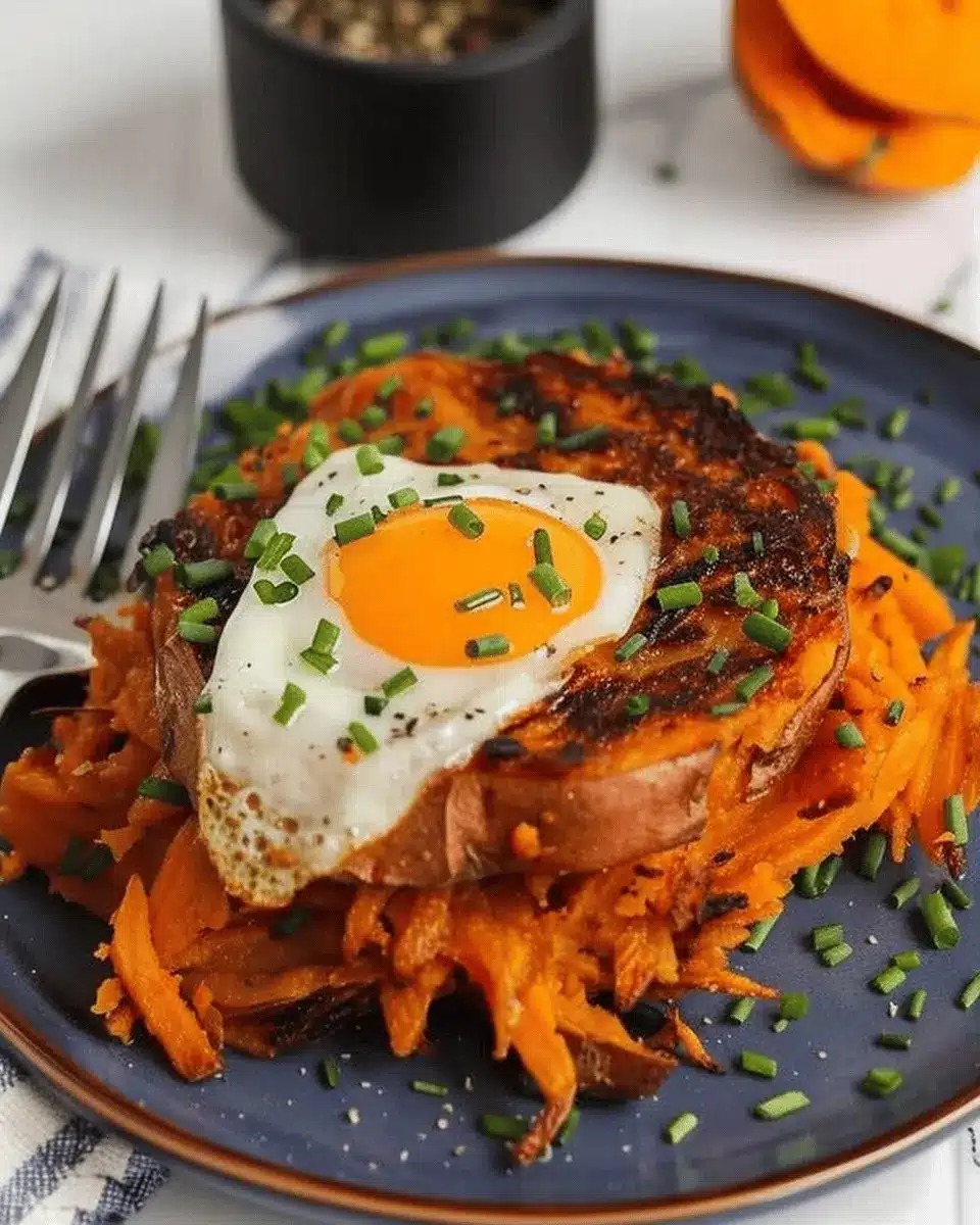 Healthy Sweet Potato Hash Browns with Turkey Bacon Delight