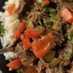 Crock Pot Pepper Steak - Easy Slow Cooker Dump and Go Meal!