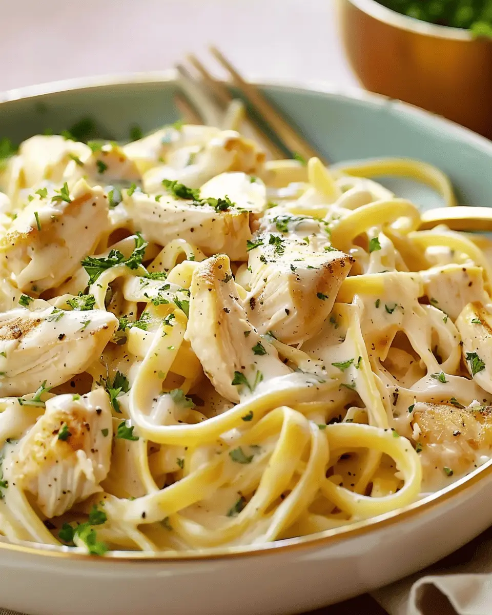 Creamy Chicken Alfredo with Turkey Bacon: A Comforting Delight