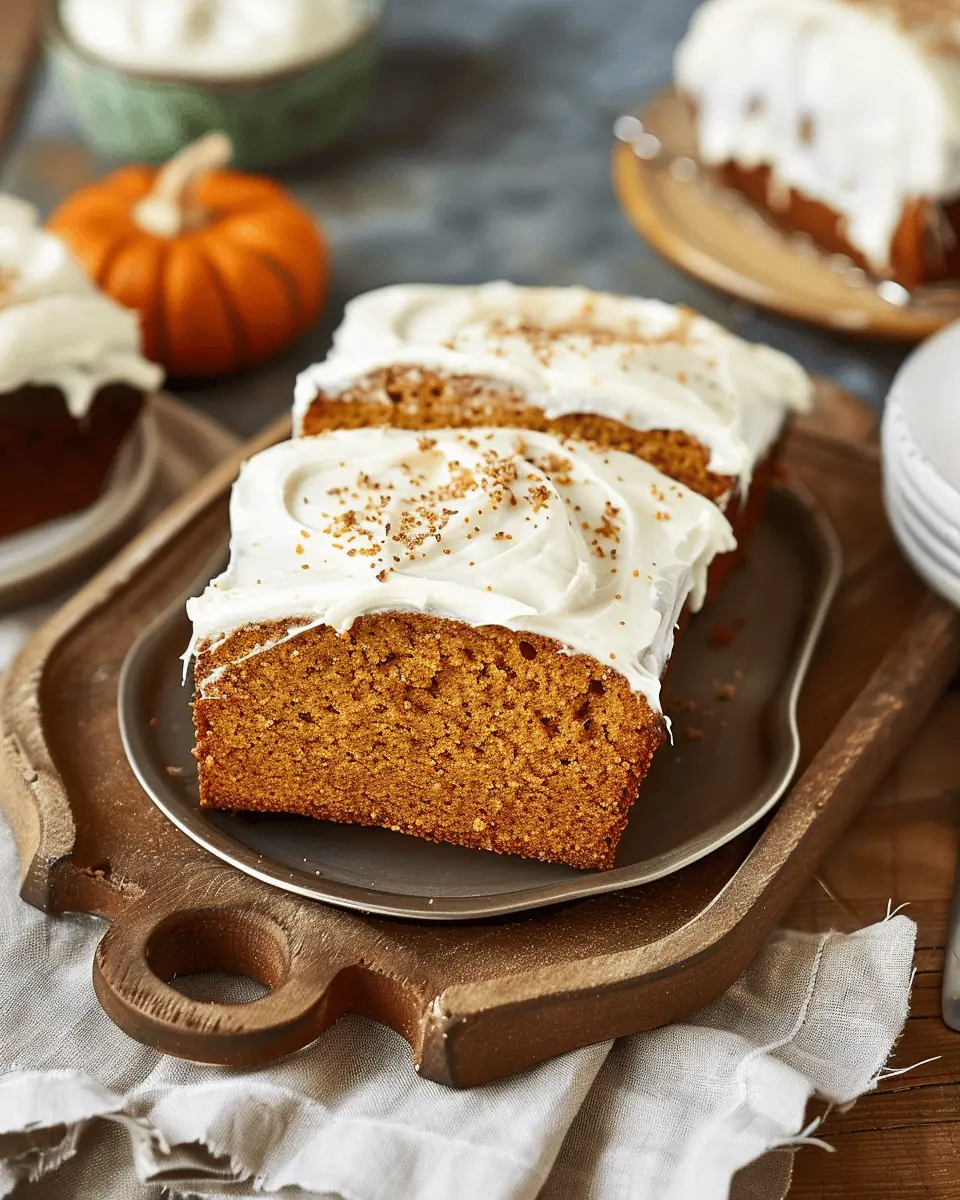 Pumpkin Bread Delight with Cream Cheese Frosting: A Cozy Treat
