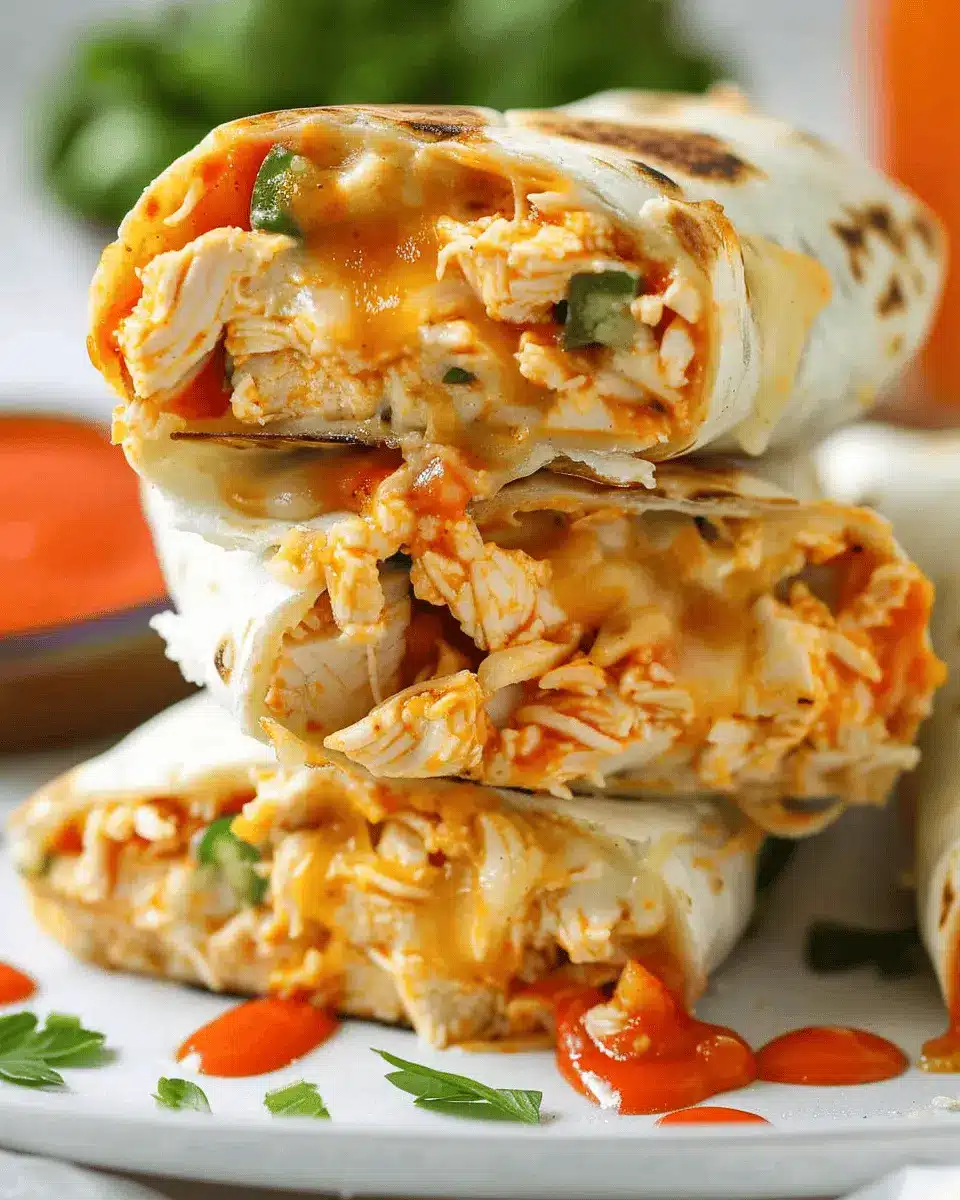 Cheesy Buffalo Chicken Burritos: High Protein, Low Calorie Delight
