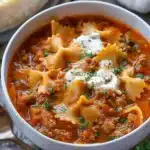 Homemade Lasagna Soup With Bow Tie Pasta
