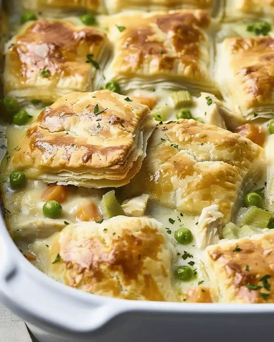Easy Homemade Chicken Pot Pie Casserole Recipe with Turkey Bacon