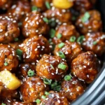 Crockpot Pineapple Teriyaki Meatballs