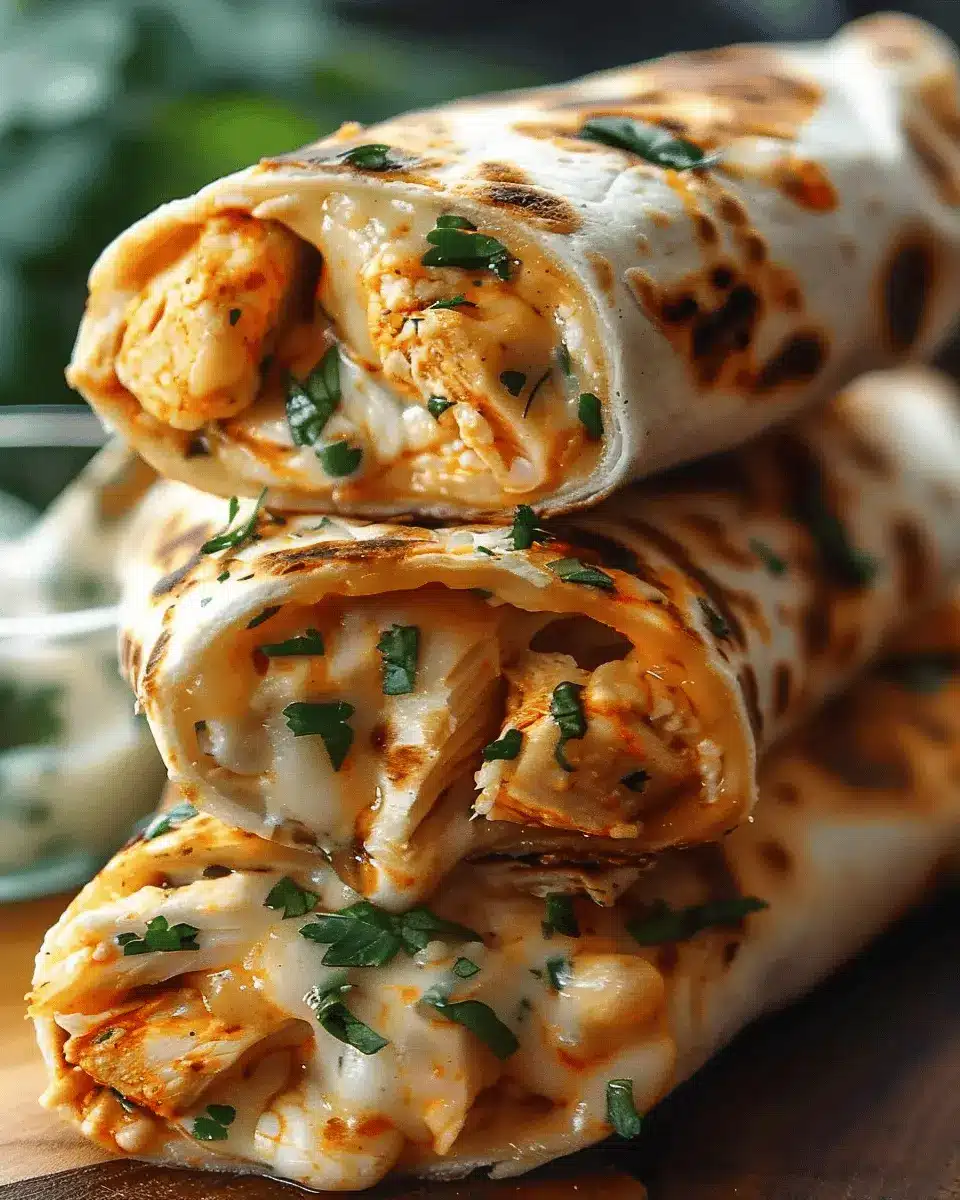 Ooey-Gooey Cheesy Garlic Chicken Wraps You’ll Devour Tonight