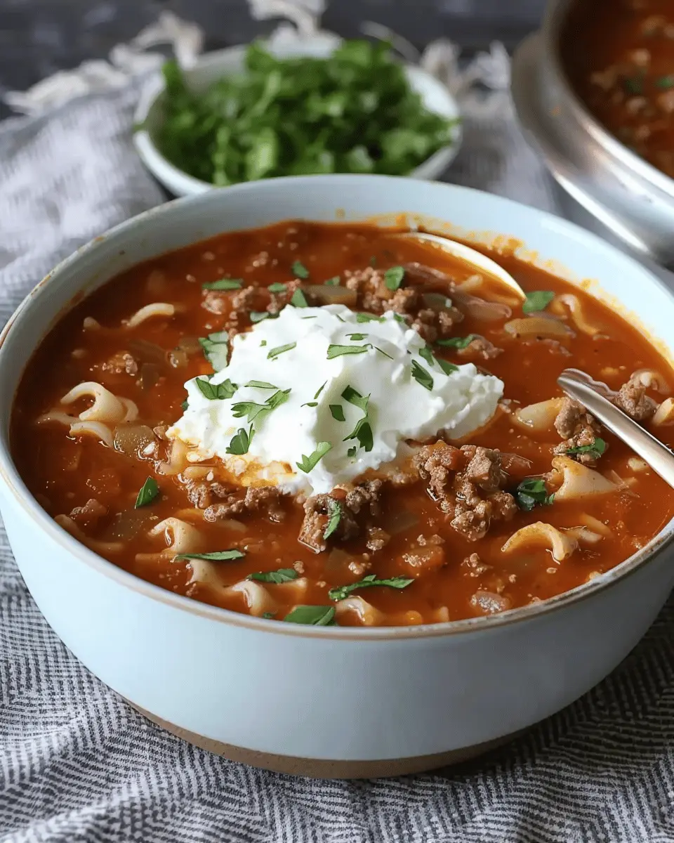 Easy lasagna soup recipe: A cozy twist with turkey bacon and chicken ham