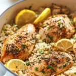 Slow Cooker Lemon Herb Chicken and Rice