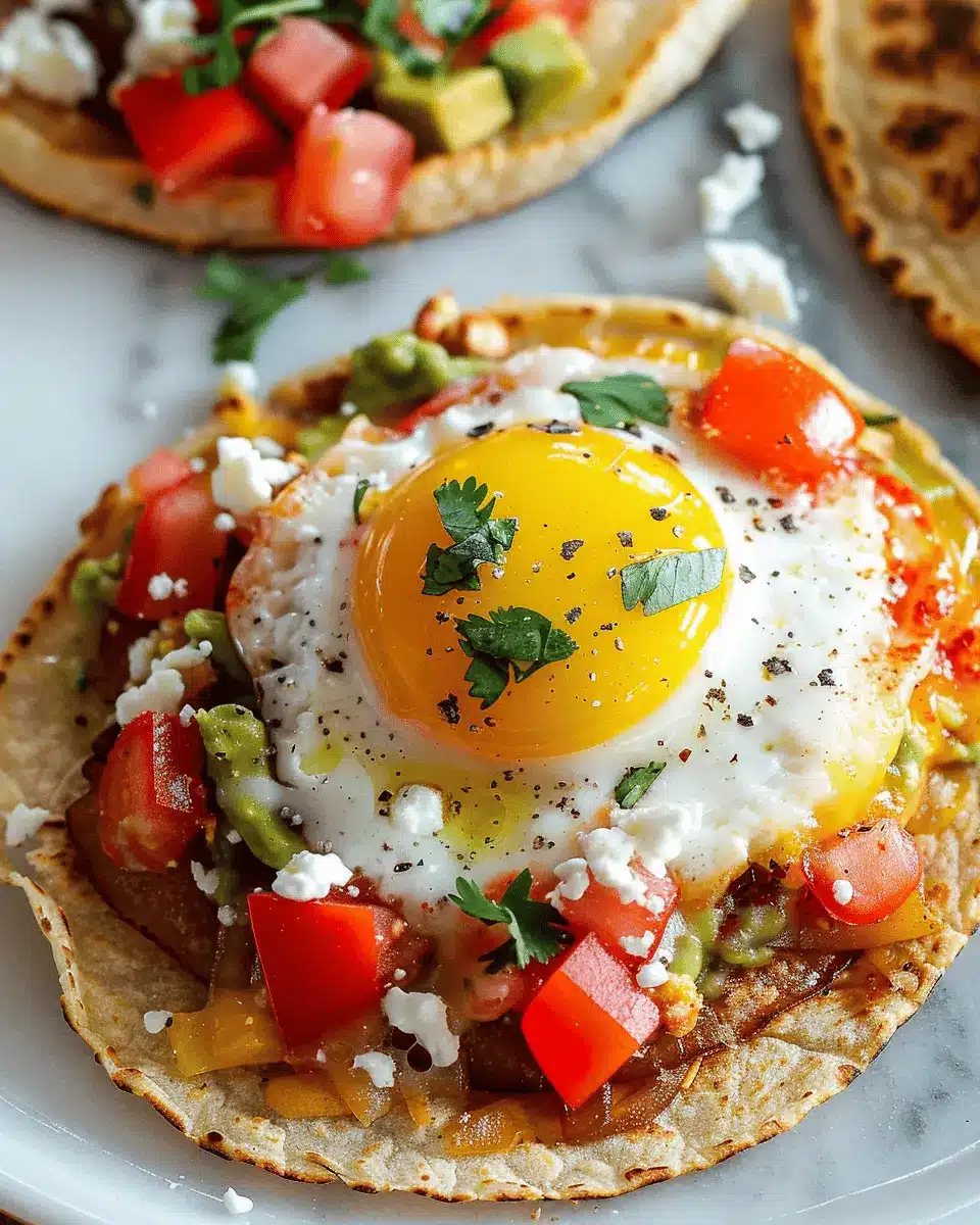 Breakfast Tostada: Easy Recipe with Turkey Bacon and Fresh Toppings