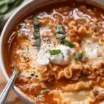 Cozy, One-Pot Lasagna Soup with Ricotta Cheese