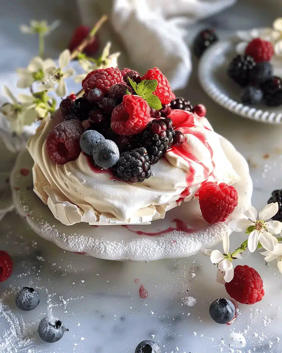 Berry Blossom Pavlova: The Best Light and Airy Delight with Fresh Berries