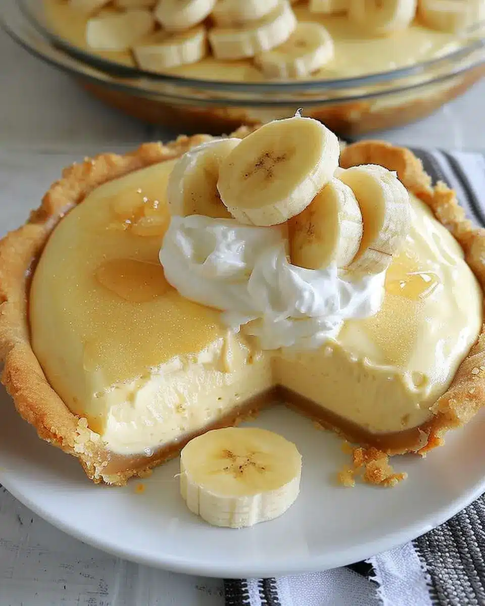 Crustless Low Calorie Banana Cream Pie