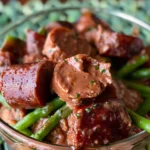 Crockpot Kielbasa and Green Beans