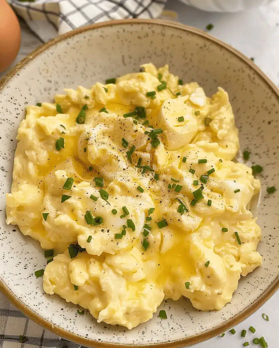 Anthony Bourdain Creamy Scrambled Eggs with Turkey Bacon Delight